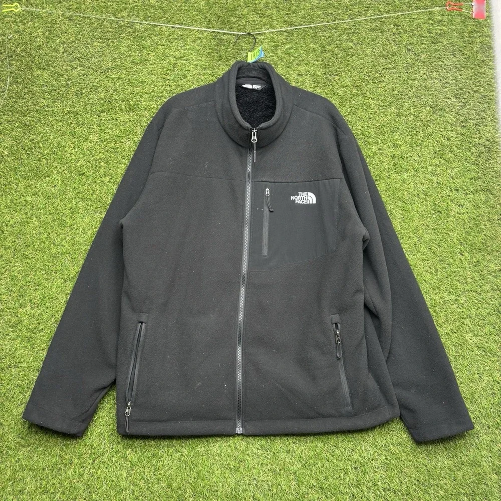 The North Face Jacket Mens XL Black Full-Zip Polyester Fleece Stand-Up Outdoor